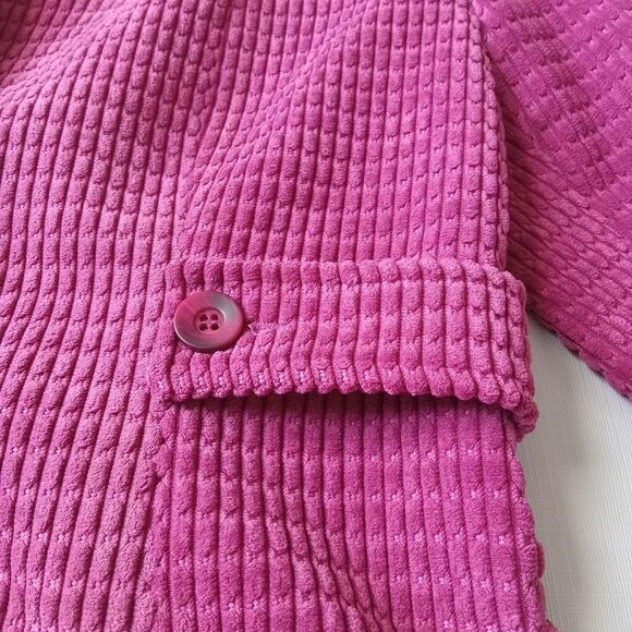 Ingenuity Pink Padded Shoulder Textured Button Down Blazer Jacket Women's Size 8 - Picture 7 of 12